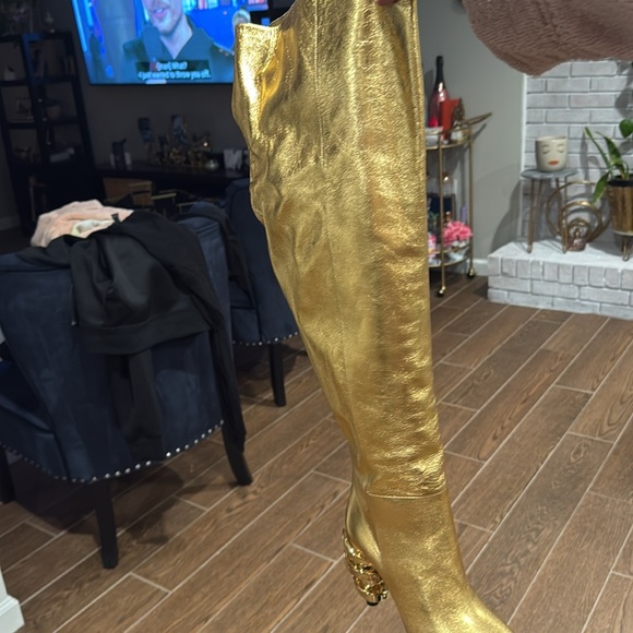 KEEYAHRI Gold Metallic OTK boot. “ZERINA - GOLD HEEL” New in box. Never worn. - Picture 6 of 6